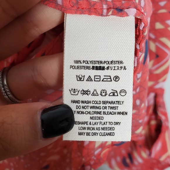 FREE PEOPLE Easy Rider Pink Printed Button Down Lightweight Top Sz X-Small XS - Picture 6 of 7